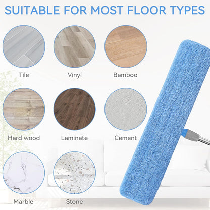 36" Microfiber Pad for Rubbermaid Commercial 36 Inch Mop Head - 6 Pack Replacement Wet & Dry Commercial Reusable Cleaning Mop Refills Fit for Any Microfiber Flat Mop System 36"
