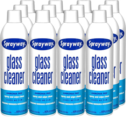 Sprayway Glass Cleaner with Foaming Spray for a Streak-Free Shine for Home and Automotive Use, 19 oz., Pack of 12