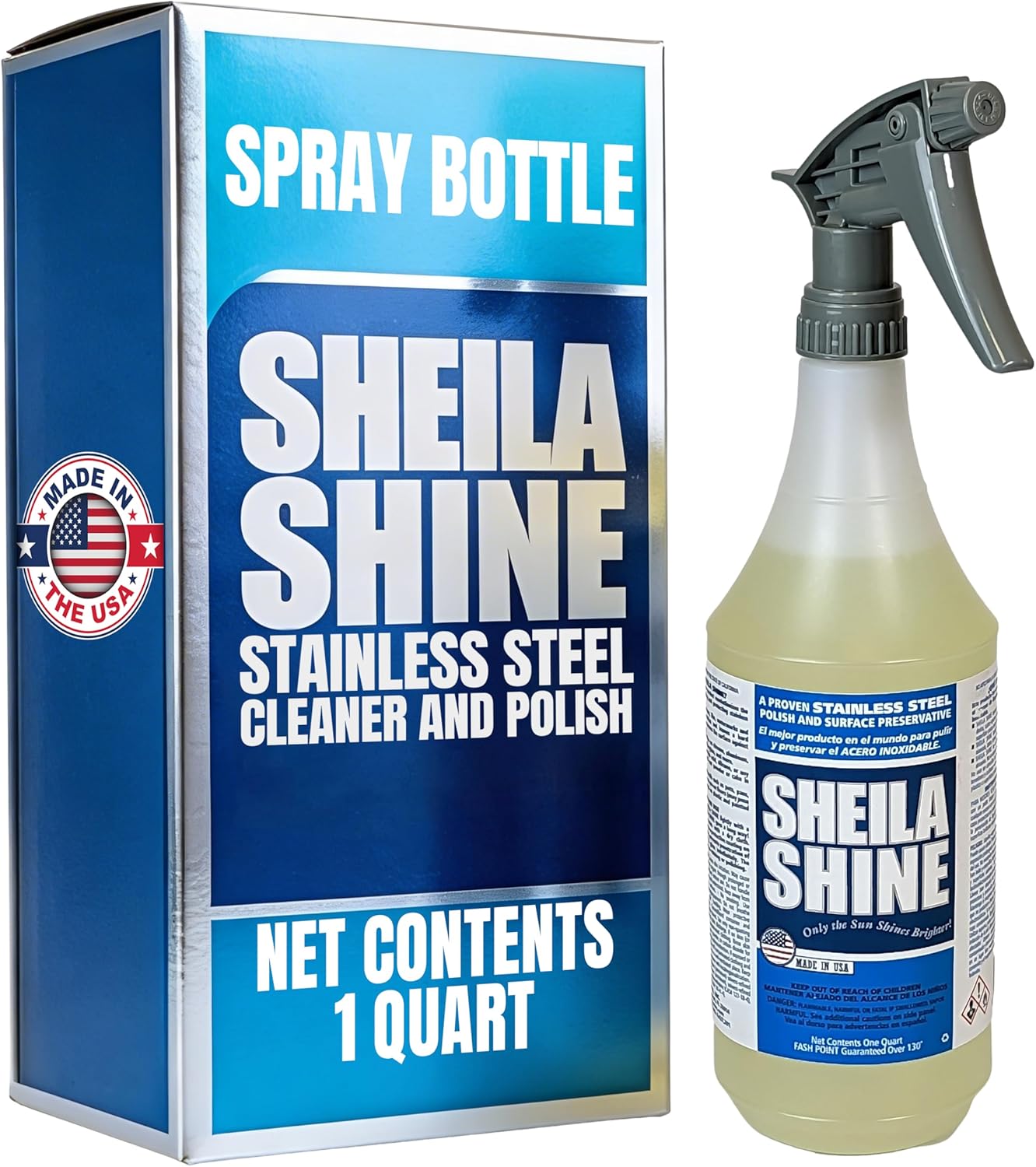 Sheila Shine 12 x 10oz Stainless Steel Cleaner and Polish With Cloth - Cleans, Polishes & Protects Kitchen Appliances, Refrigerators, Sinks, Ovens & Grills - Stainless Steel Fridge Cleaner
