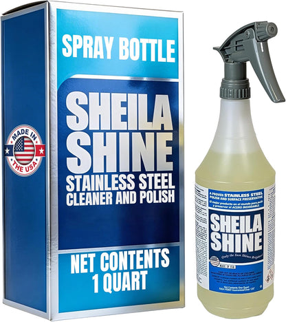 Sheila Shine 12 x 10oz Stainless Steel Cleaner and Polish With Cloth - Cleans, Polishes & Protects Kitchen Appliances, Refrigerators, Sinks, Ovens & Grills - Stainless Steel Fridge Cleaner