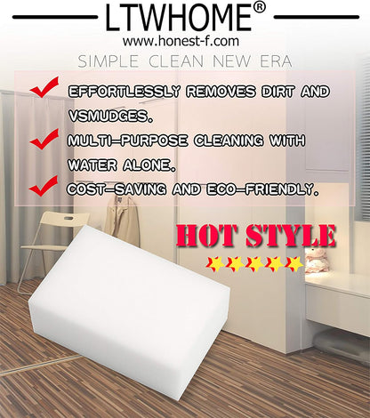 LTWHOME Magic Cleaning Sponge Medium Size Multi-Functional Melamine Foam for Kitchen, Bathroom, Wall(Pack of 30)