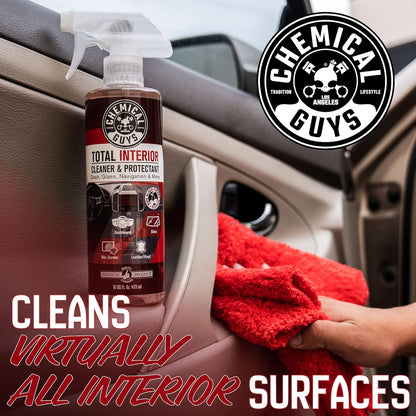 Chemical Guys Total Interior Cleaner & Protectant (Safe on Dash, Leather, Vinyl, Plastics, Trim, Glass, Fabric & More), 32 fl oz - Black Cherry Scent
