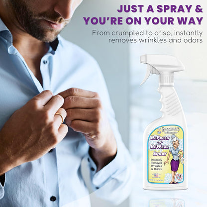 Grandma's Secret Spot Remover Laundry Spray - Chlorine, Bleach and Toxin-Free for Clothes - Fabric Stain Remover Removes Oil, Paint, Blood and Pet Stains - 16 oz & 2 oz Combo, DuoPack