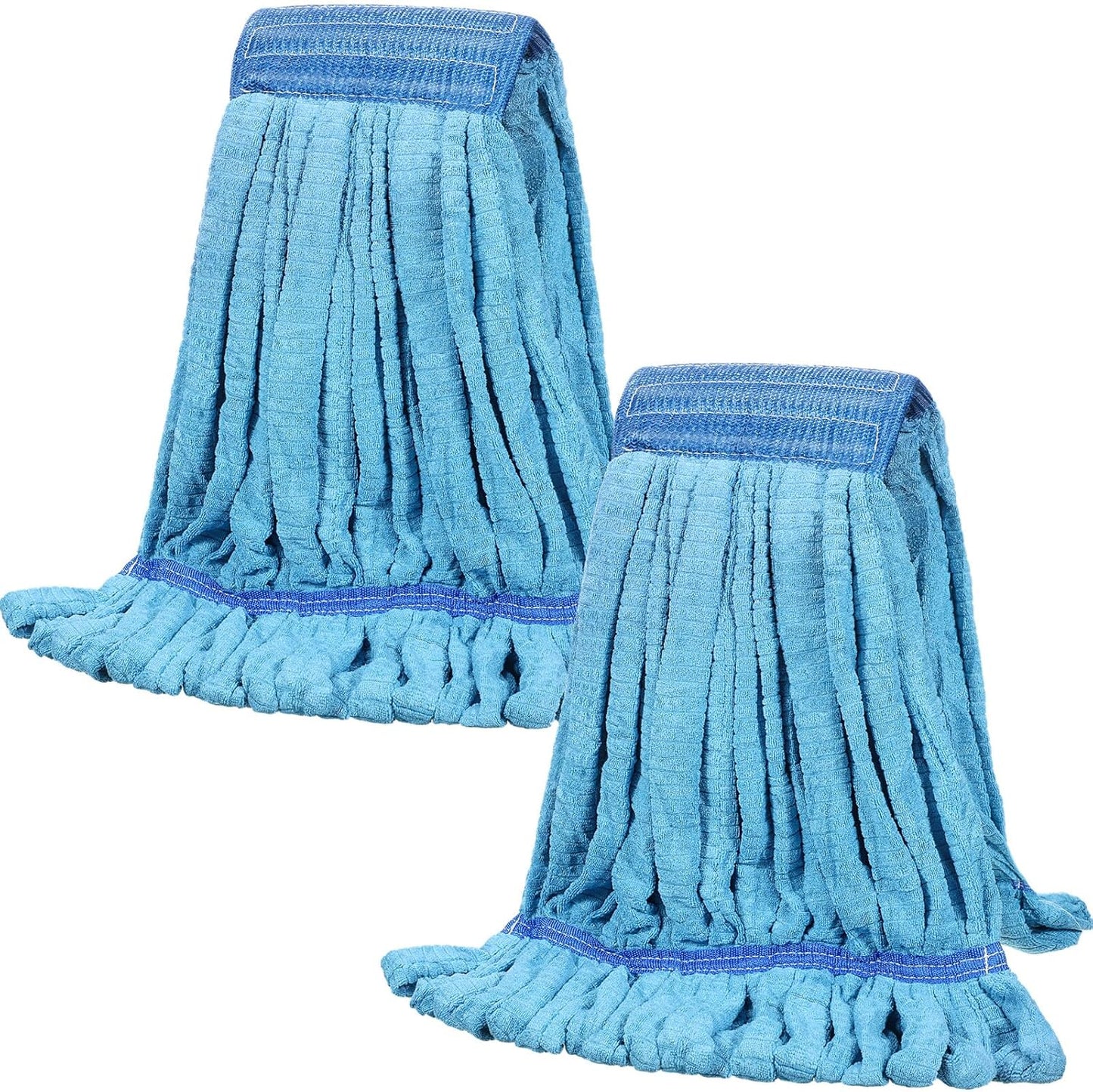 Lallisa 2 Pcs Commercial Mop Head Replacement 18 Oz Tube Microfiber Mop Heads for Floor Cleaning Industrial Mop Heads Looped End Wet Mop Head Refill for Home Commercial Industrial Use (Green)