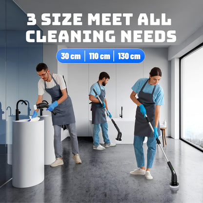 Electric Spin Scrubber for Bathroom: Shower Scrubber with Long Handle, Dual Speed Cordless Power Cleaning Scrub, 7 Brush Heads, IPX7 Waterproof Heavy Duty Cleaner Tools for Tub Tile Grout Wall