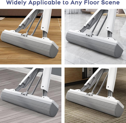 Mop and Bucket with Wringer Set for Home Floor Cleaning, Self Squeezing mini Hand mop with 3 Absorbent Sponge Mop Refills and Adjustable Height