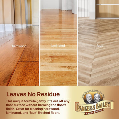 Parker & Bailey Wood Floor Cream for Hardwood, Laminate & Faux Floors, Shine Restorer & Cleaner for Home, Cuts Grease, 16 oz