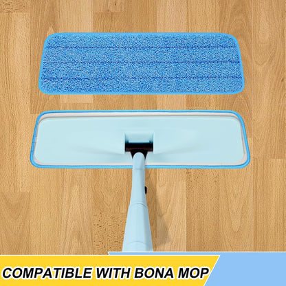 Set of 3 Microfiber Spray Mop Replacement Heads for Wet/Dry Mops Reusable Replacement Refills Fits for Bona Floor Care System (red)