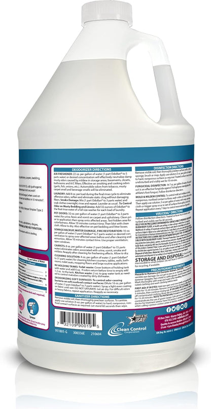 OdoBan Ready-to-Use Disinfectant and Odor Eliminator, Set of 3, 4 Ounce Travel Spray, 32 Ounce Spray, 1 Gallon Concentrate, Original Eucalyptus Scent