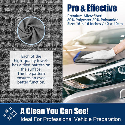 Glass Polishing Cloth Streak Free Miracle Cleaning Cloth Lint Free Microfiber Cleaning Rags for Glasses Kitchen Dish Mirrors Easy Clean, Pack of 6, 12" x 12"