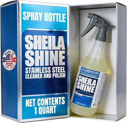 Sheila Shine 3oz Stainless Steel Cleaner and Polish - Cleans, Polishes & Protects Kitchen Appliances, Refrigerators, Sinks, Ovens & Grills - Stainless Cleaner Spray for Residue & Streak Free Shine