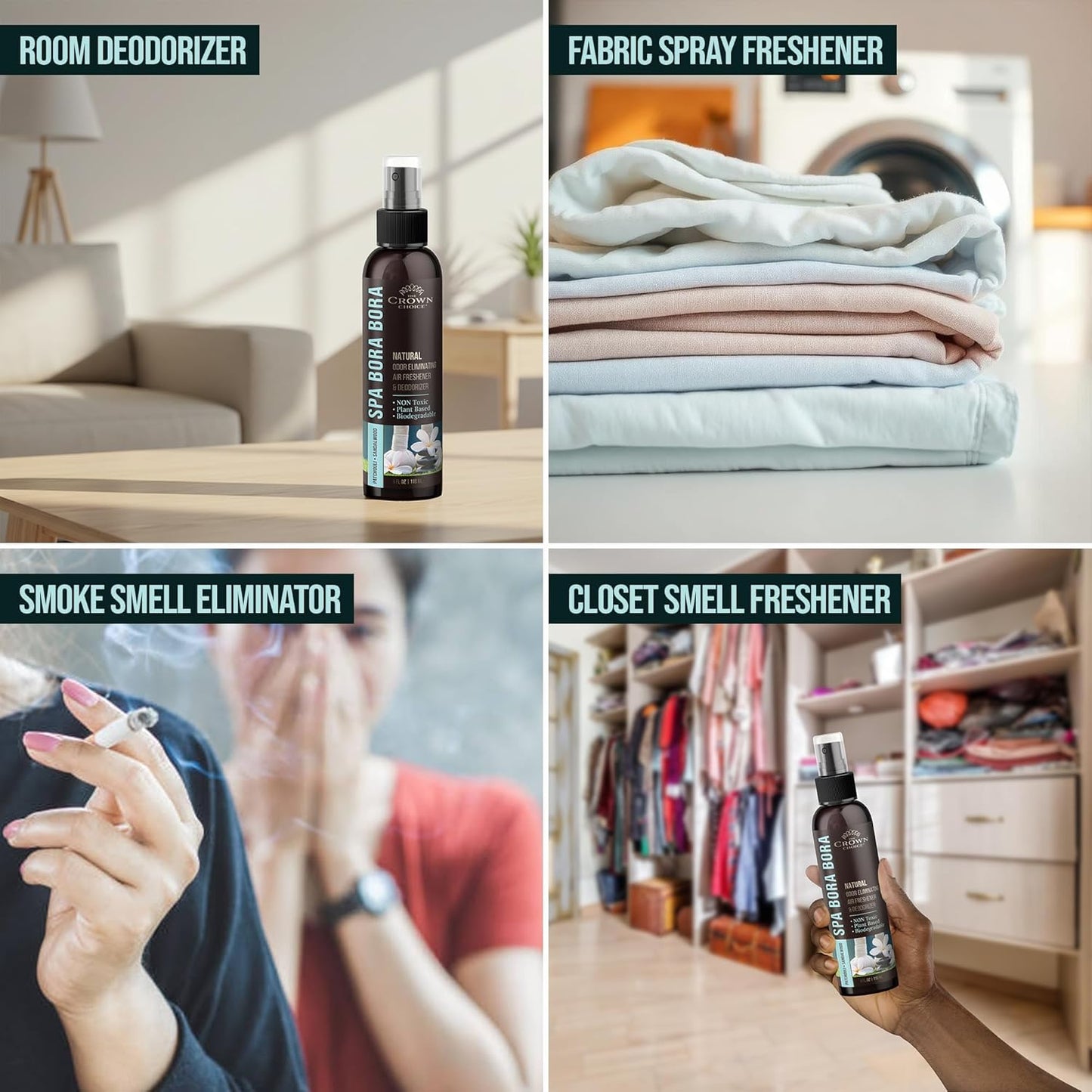 Non-Toxic Odor Eliminator,Natural Cedar Air Freshener Spray for Clothes Storage & Moth Repellent,Closet & Couch Deodorizer,Long Lasting Bathroom & Toilet Freshener, Safe for Kids & Pets-4 oz Pack of 1