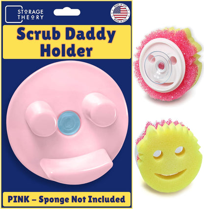 BeraTek Scrub Daddy Holder - Suction Cup Kitchen Sink Caddy - Keep Sponges Clean & Dry - Compatible with Sponge Daddy & Scrub Mommy - Mothers Day Gift for Mom - White, 1-Pack