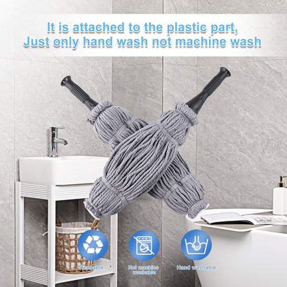 Eyliden Mop with 2 Reusable Microfiber Heads, Easy Wringing Twist Mop, 57.5 inch Long Handle, Wet Mops for Floor Cleaning, Commercial Household Clean Hardwood, Vinyl, Tile, and More (White)