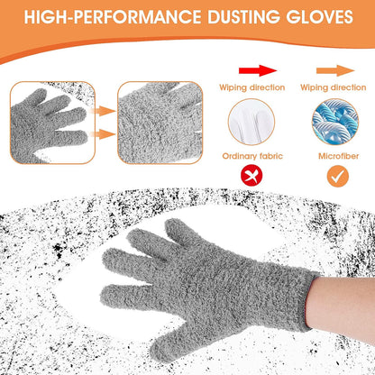 Molain Microfiber Dusting Gloves, Reusable Washable Cleaning Gloves Mittens for Plants House Cleaning Car Blinds Lamps…