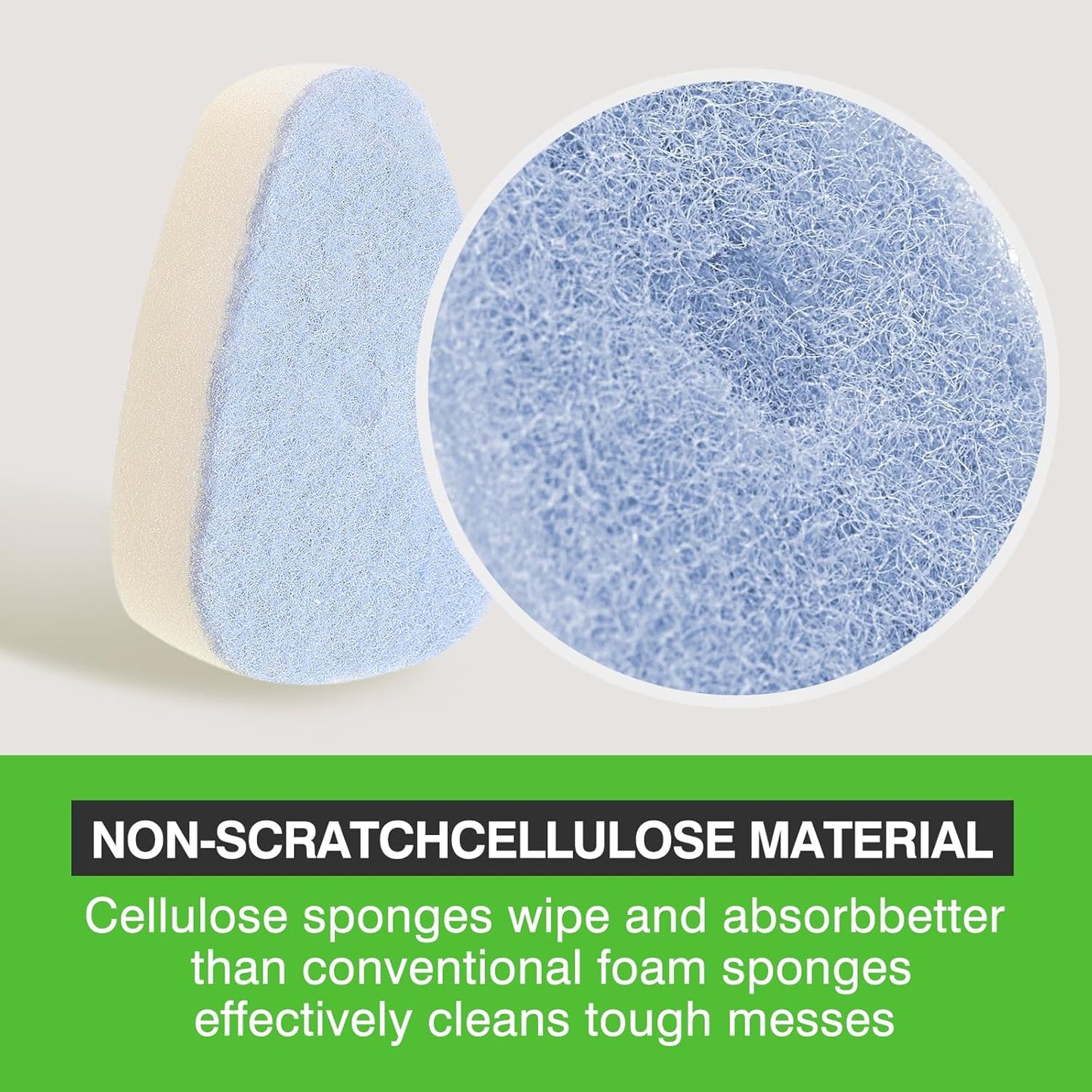 Non Scratch Sponge Refills Be Suitable for Scrub Daddy Dish Daddy. Pack of 10（Without Handle）