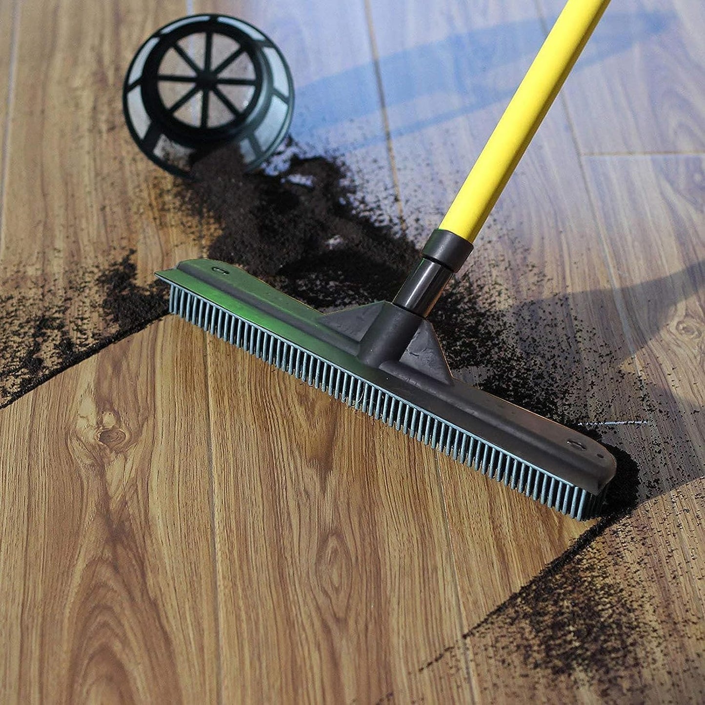 Pet Hair Remover Broom, Multifunctional Magic Broom, Rubber Broom Pet Hair Remover, Heavy Duty Pets Hairs Remove, Pets Hairs Removal Brooms for Carpets/Mats/Couch, Retractable (Black)