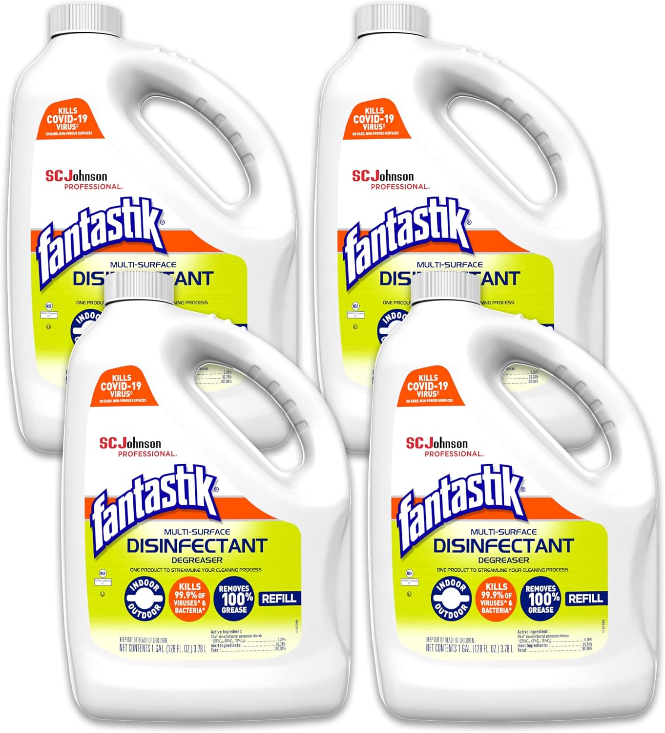 SC Johnson Professional Fantastik Disinfectant Multi-Surface Cleaner Spray Bottle 8, Ounce (Pack of 8), Fresh, 32 Fl Oz