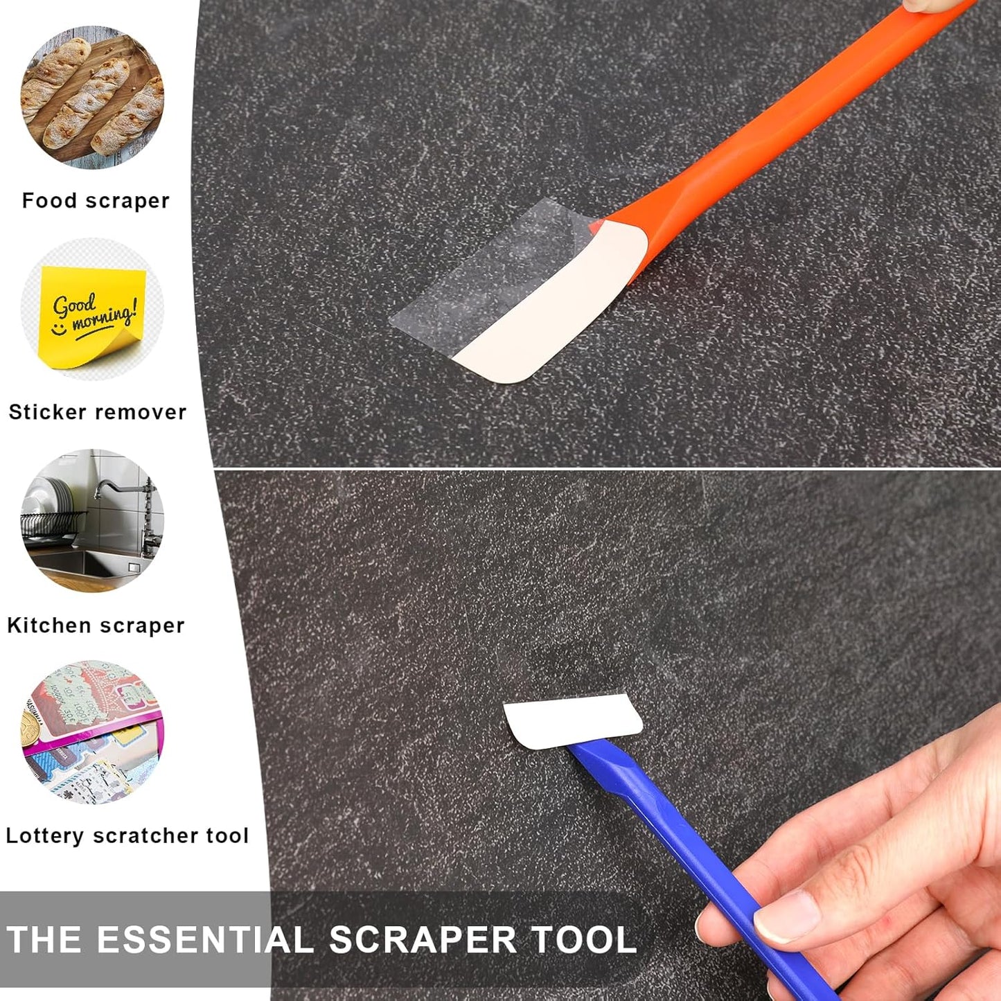 Crevice Cleaning Tool, 9 PCS Carbon Fiber Plastic Scraper Tool Car Detailing Brush Set Non-scratch Multi-purpose Scraper for Clean Small Narrow Spaces and Gaps, Remove Stickers Labels Oil Stains Dirt