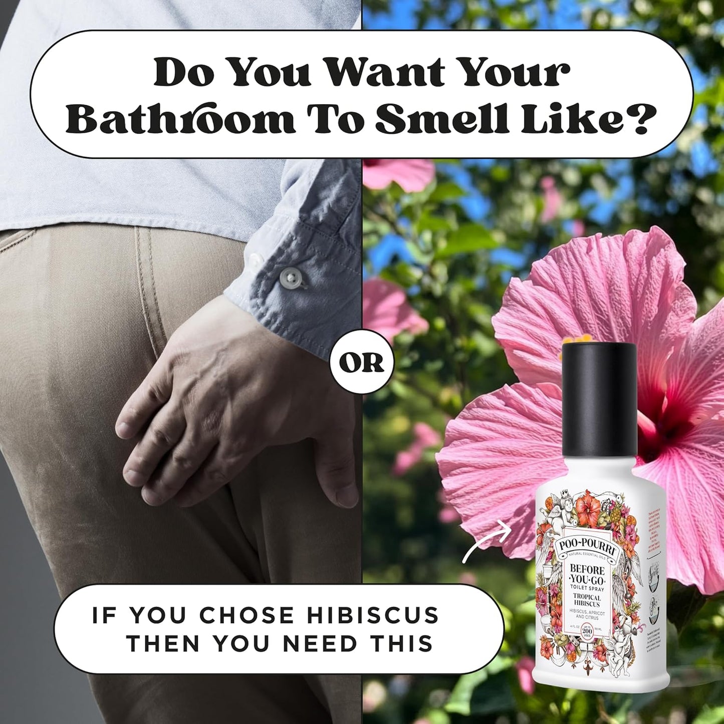 Poo-Pourri Before-You-Go Pocket Toilet Spray, Travel Essentials, Tropical Hibiscus, 1 Fl Oz, Up to 50 Uses, On-The-Go Bathroom Odor Deodorizer with Essential Oils, TSA Approved Size, Hibiscus, Apricot