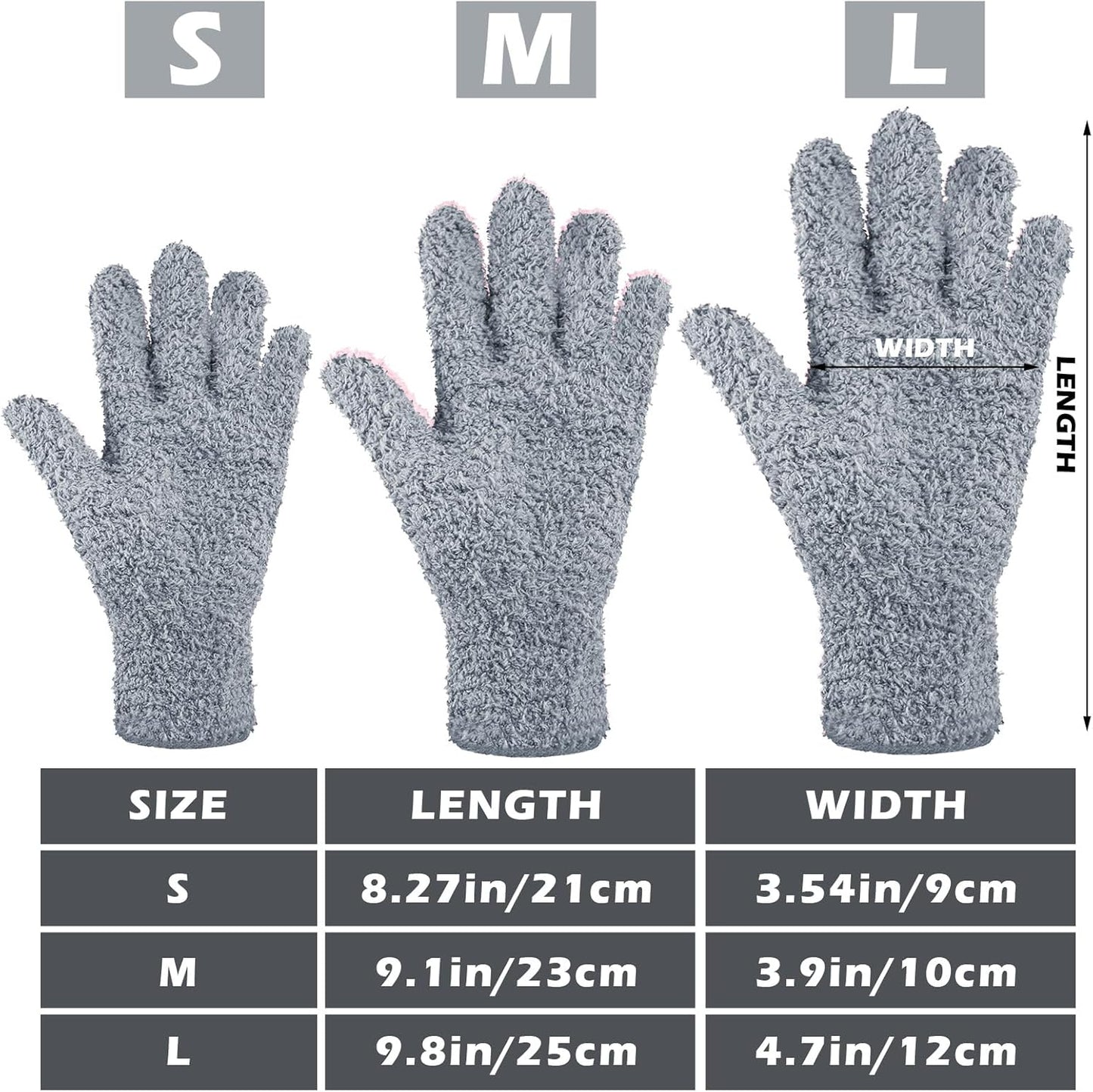 Patelai 3 Pairs Microfiber Plant Dusting Gloves Leaf Cleaning Gloves for Indoor Plants, Blinds, Furniture, House (Green Yellow,Blue,Pink,Medium)