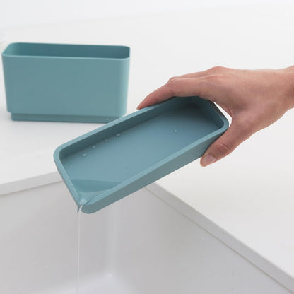Brabantia Sink Organiser (Dark Gray) Non-Slip, Non-Scratch Kitchen Countertop Storage Caddy for Dish Brush, Soap, Cloths