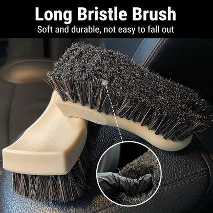 YeewayVeh 3pcs Car Detailing Brush Set, Boars Hair Detailing Brushes, Ultra Soft Detail Brush for Air Vent Leather Seat, Scratch Free Car Detailing Brushes for Interior Exterior, Orange