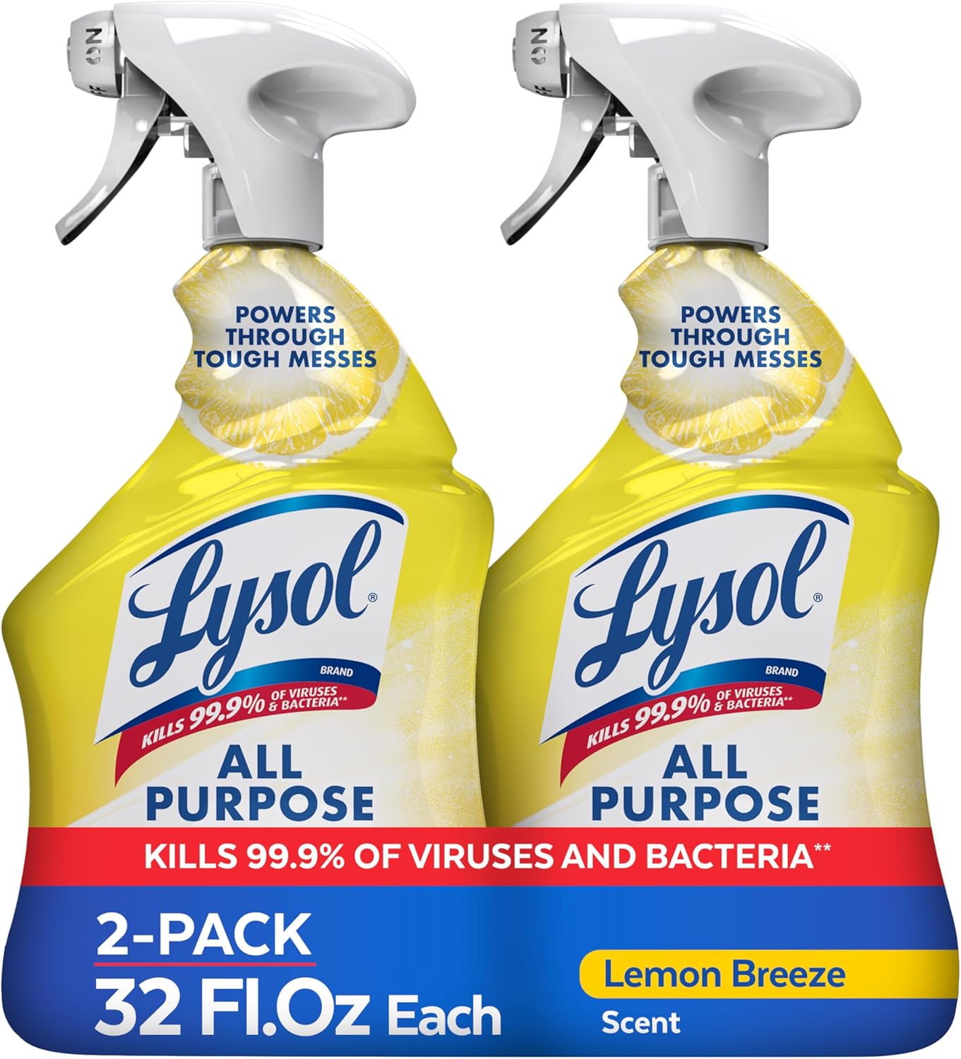 Lysol All Purpose Cleaner Spray, Multi-Purpose Disinfecting Spray, Kitchen & Bathroom Cleaner, Lemon Breeze Scent, 32 Fl Oz