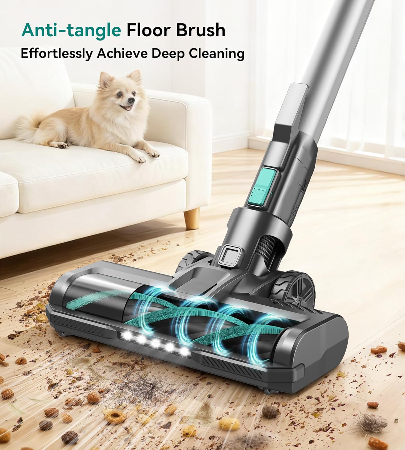 S10 Cordless Vacuum Cleaner, 55Kpa 60mins Lightweight Stick Vacuum with Powerful Suction for Home, Rechargeable, Self-Standing, Handheld Vacuum Cleaners for Hardwood Floors, Carpets, Violet