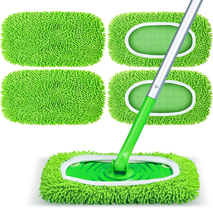 18-Pack Reusable Mop Pads Compatible with Swiffer Sweeper Mop - 100% Coral Fleece Washable Refills - Microfiber Dry & Wet Sweeping Cloths for Multi-Surface/Hardwood Floor Cleaning