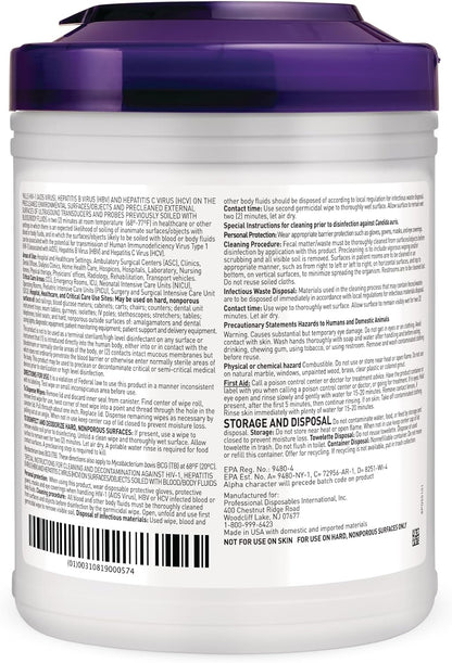 Professional Disposables Surface Disinfectant Super Sani-Cloth Wipes, 160Count