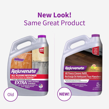 Rejuvenate All Floors Cleaner Refill, Breaks Down Dirt and Grime, Cleans and Protects Floors Throughout Your Home, Including Sealed Hardwood, Tile, Vinyl, Laminate and More, 1 Gallon