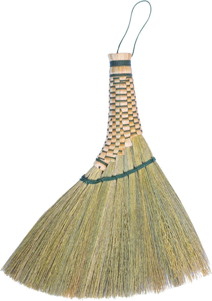 Small Corn Wisk Brush Broom 11 Inch Blue, Red Flagged Indoor Heavy Duty Multi Surface Hard & Soft Floor 100% Handmade(Blue), AW038-AW0038, length 11 Inch, wide 4.5 inch,