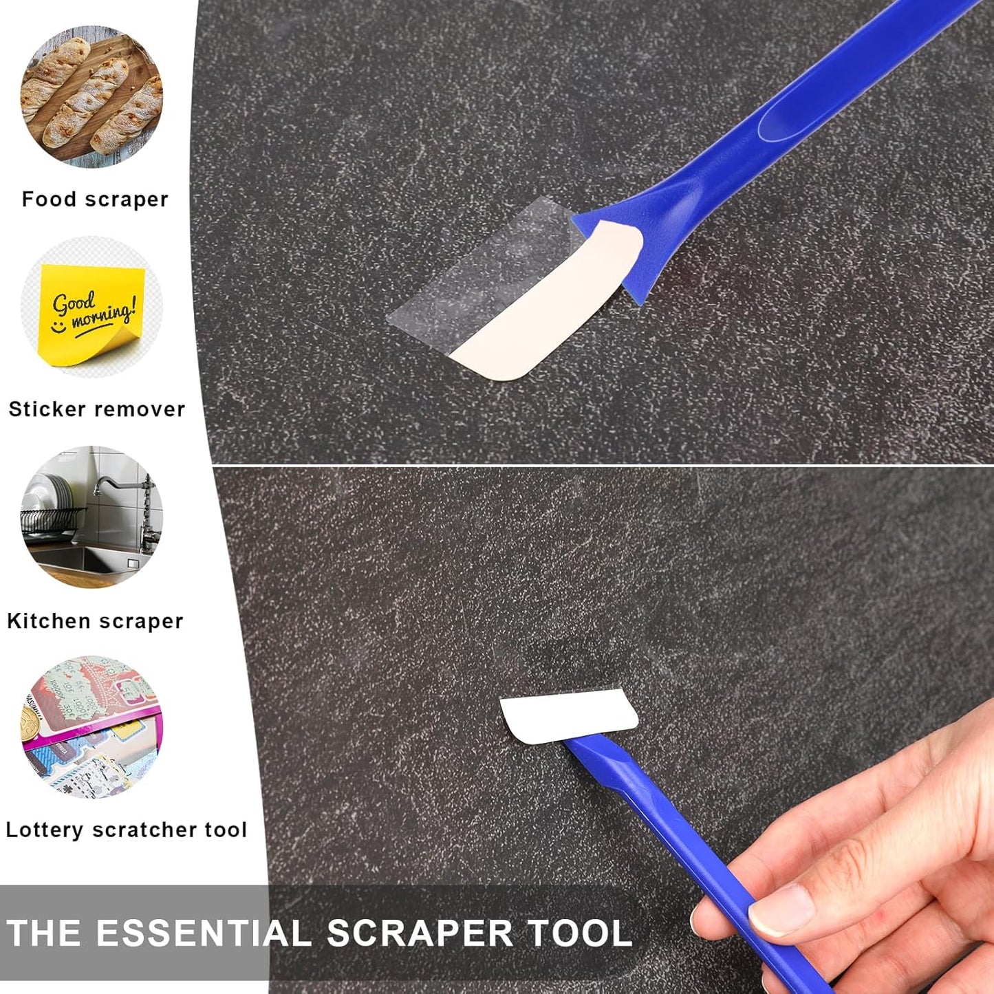 Crevice Cleaning Tool, 9 PCS Carbon Fiber Plastic Scraper Tool Car Detailing Brush Set Non-scratch Multi-purpose Scraper for Clean Small Narrow Spaces and Gaps, Remove Stickers Labels Oil Stains Dirt