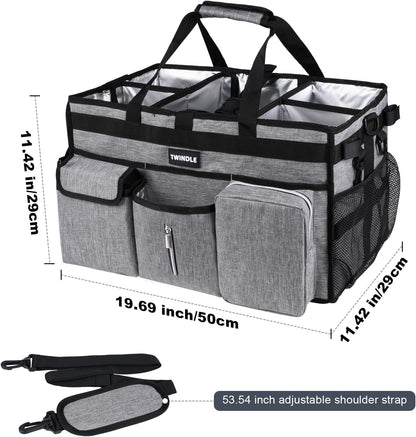 Extra-Large Wearable Cleaning Caddy With Detachable Divider,Cleaning Caddy For Cleaning Supplies Large Cleaning Supply Caddy With Adjustable Shoulder Strap & Waist Belt For Cleaners