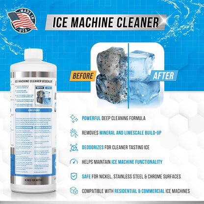 ACTIVE Ice Machine Cleaner Maker Descaler - 24 Clean Tablets Compatible with Frigidaire, Opal, GE Profile, Kitchenaid, Nickel Safe Scale Remover for Countertop, Nugget Ice Makers - Bulk 1 Year Supply