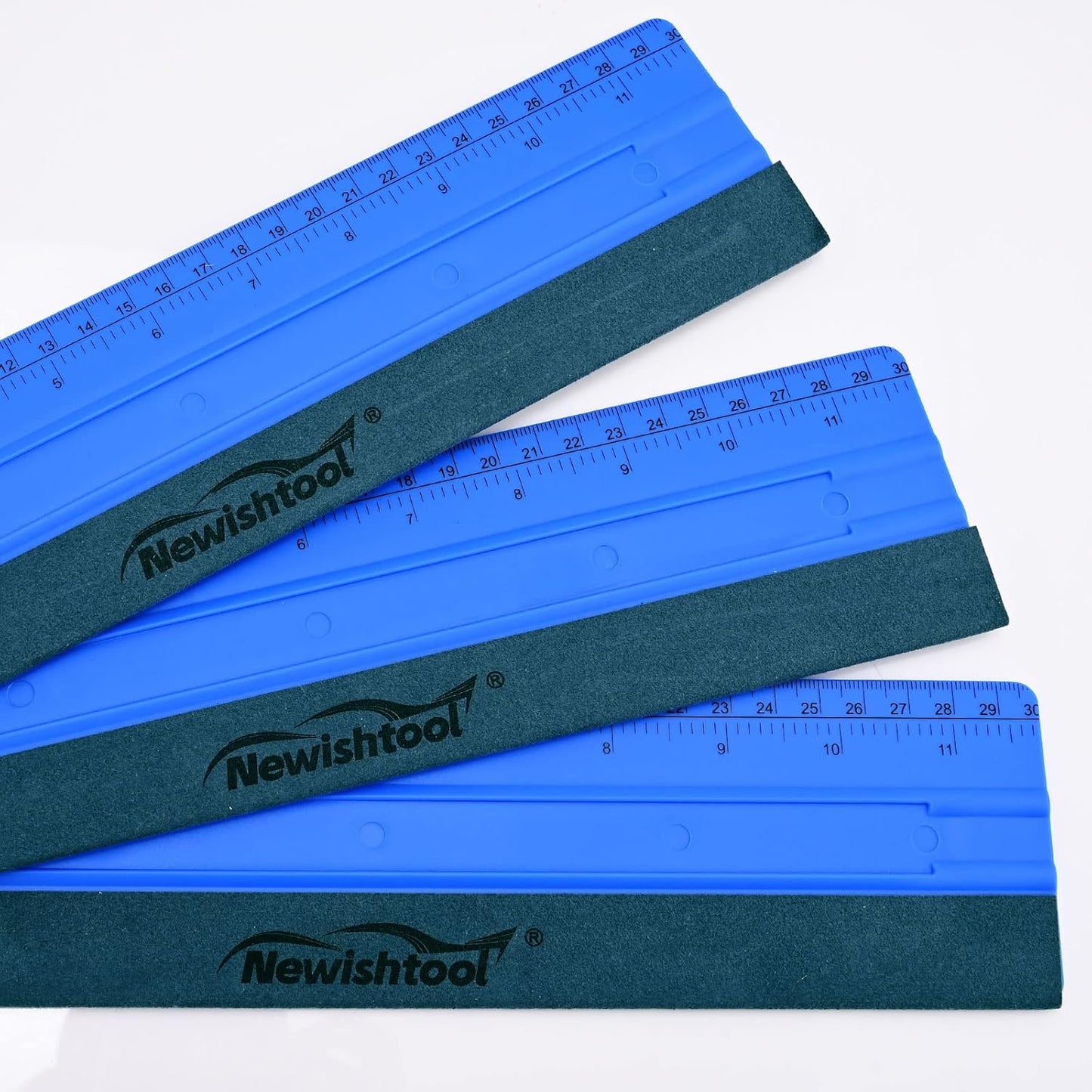 NEWISHTOOL Vinyl Wrap Squeegee for Vinyl, Big Size Wallpaper Smoothing Squeegee, 3 Pack 25CM Decals Squeegee with Ruler & Micro Suede Felt Edge for Sign Making Graphic Window Tint Film Application
