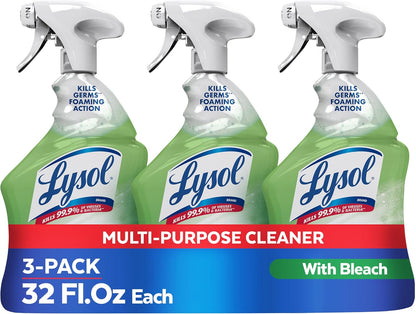Lysol Multi-Purpose Cleaner Sanitizing and Disinfecting Spray with Bleach, All Purpose Cleaning Spray for Bathrooms and Kitchens, 32oz