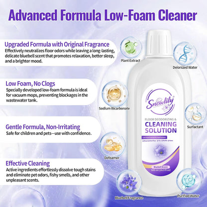 Snowlily 2 Pack Floor Cleaning Solution,Floor Cleaner for All Robot Vacuums Wet-Dry Mops,Deep Cleans Hardwood,Tile & Laminate,33.8 Fl Oz (Bluebell)
