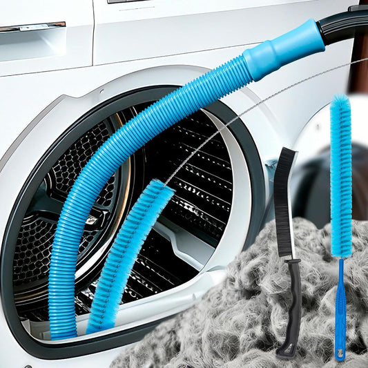 Dryer Vent Cleaner Kit with Flexible Vacuum Hose - Universal Lint Brush & Attachment Set for Clothes Dryer, Shop Vac Accessories, Lint Trap Cleaner & Home Tools