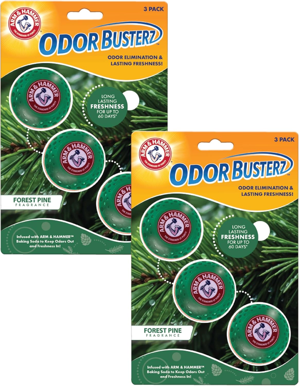 Arm & Hammer OdorBusterz® Odor Eliminator Balls, Clean Burst, 10 Count – Baking Soda Odor Control for Closets, Drawers, Hampers & Small Spaces