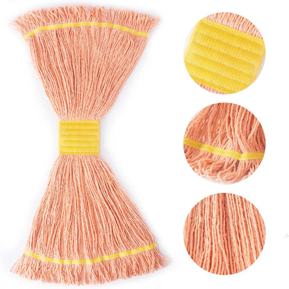 Matthew Cleaning Heavy Duty Mop Head Commercial Replacement for General and Floor Cleaning , Wet Industrial Blue Cotton Looped End String Head Refill (Pack of 6) Blue