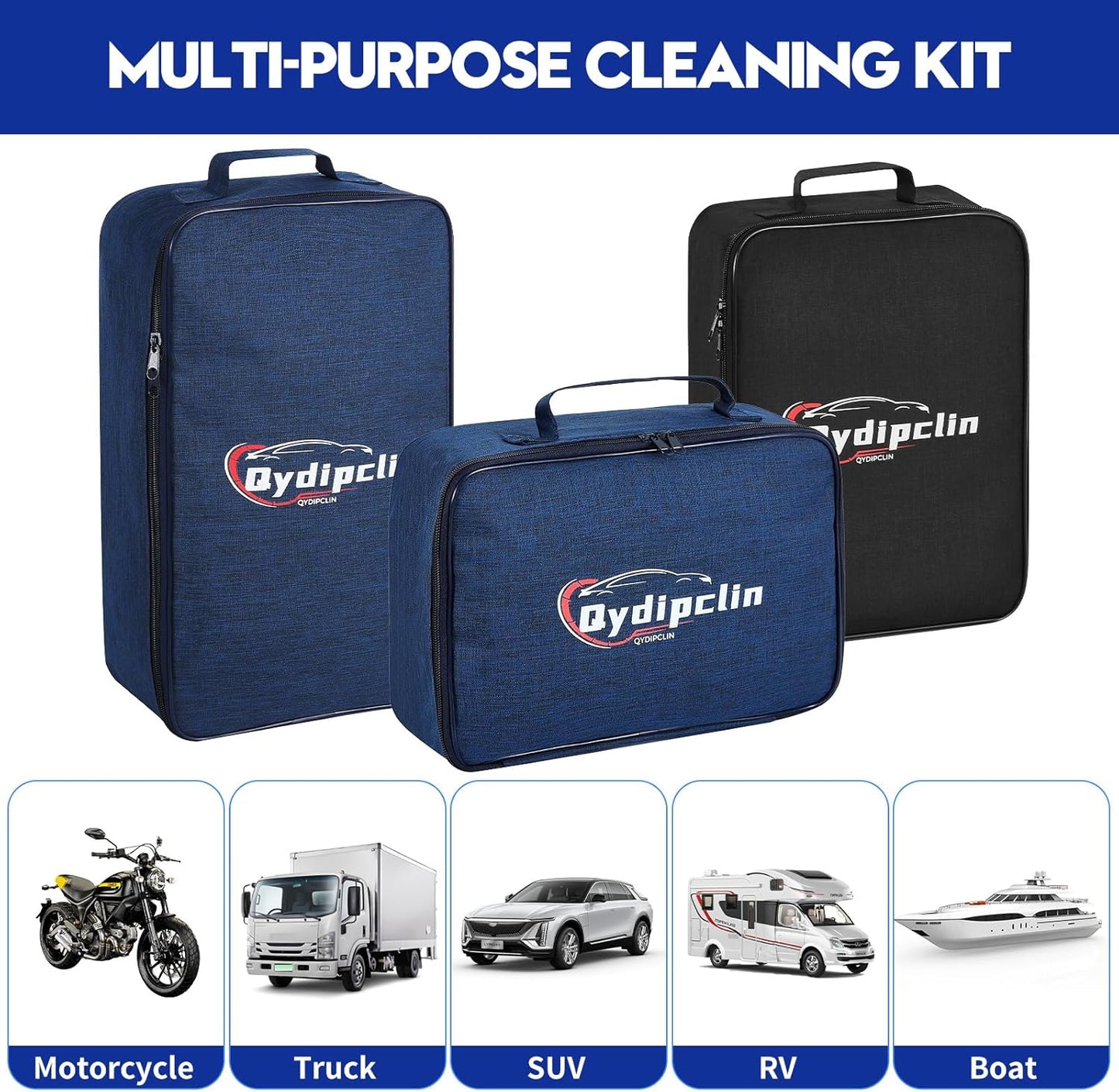 Qydipclin 34Pcs Car Detailing Kit, Car Detailing Brush Set, Car Wash Cleaning Kit, Car Detailing Brushes, Professional Car Care Kit for Interior Exterior Wheels, Blue