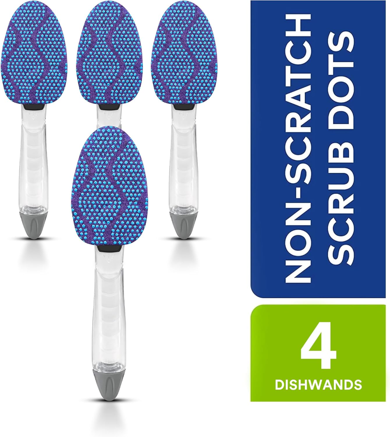 Scotch-Brite Scrub Dots Non-Scratch Soap-Dispensing Dishwand, 1 Count, Keeps Hands Out of The Mess, Fits All Scotch-Brite Refills, Assorted Colors