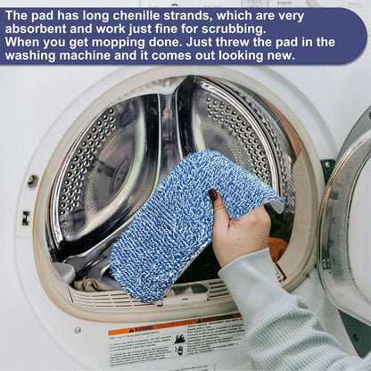 Replacement Mop Pad 16.5''x5.5'' for Floor Cleaning, 5 Pack Chenille Dust Mop Head Refills Attract and Pick Up Pet Hair, Washable Dry Cleaning Pads Compatible with Bona Mop and Most Spray Mops