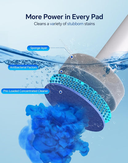 LFBEAR Disposable Toilet Brush Wand, Wall Mounted Toilet Cleaner Kit with Holder, 18 Refills Replacement Heads for Bathroom Cleaning