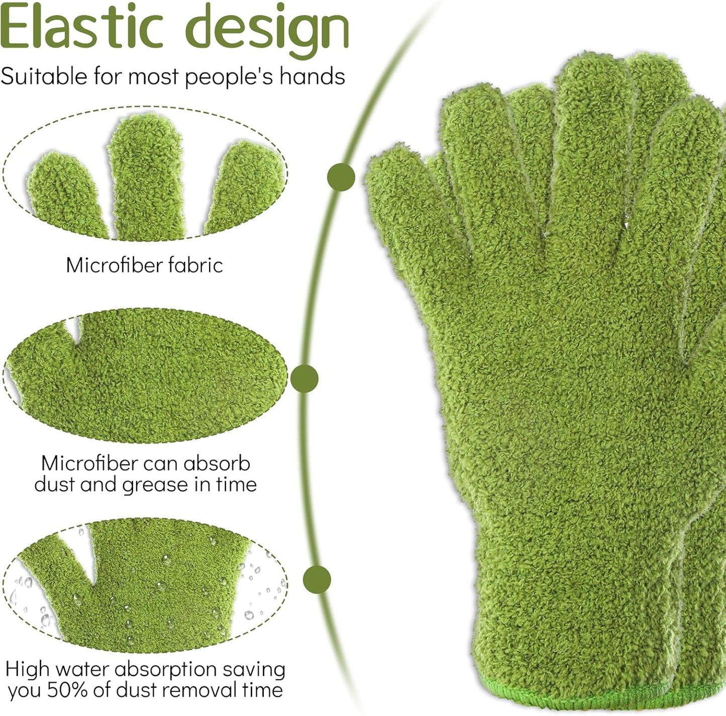 Microfiber Dusting Gloves for Plants Plant Dusting Gloves Gentle Leaf Shine & Cleaner for Houseplants Reusable Washable Cleaning Glove Mittens Indoor Mitt for Plants House Cleaning Car Blinds Lamps