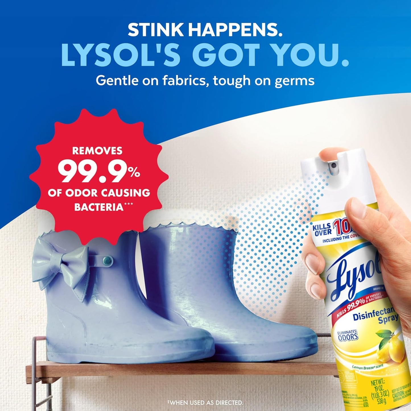 Lysol Disinfectant Spray, Sanitizing and Antibacterial Spray, For Disinfecting and Deodorizing, Mango & Hibiscus, 19 Fl. Oz (Pack of 2)