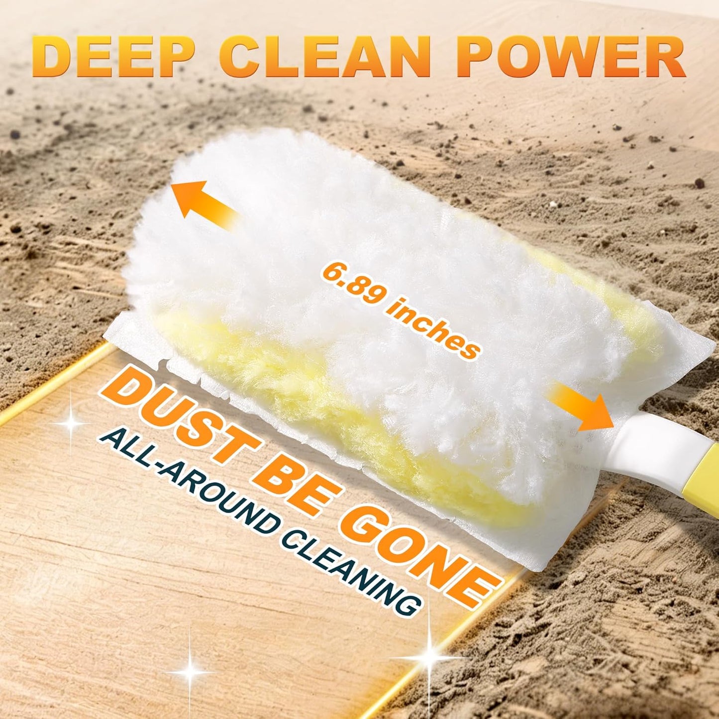 JOYMOOP Scented Telescopic Duster kit, 3FT Extendable Handle (Yellow) + 24 Yellow Refills for Swiffer Feather Duster,Easy Cleaning for Ceilings, Ceiling Fans, Blinds, Vents & Shelves
