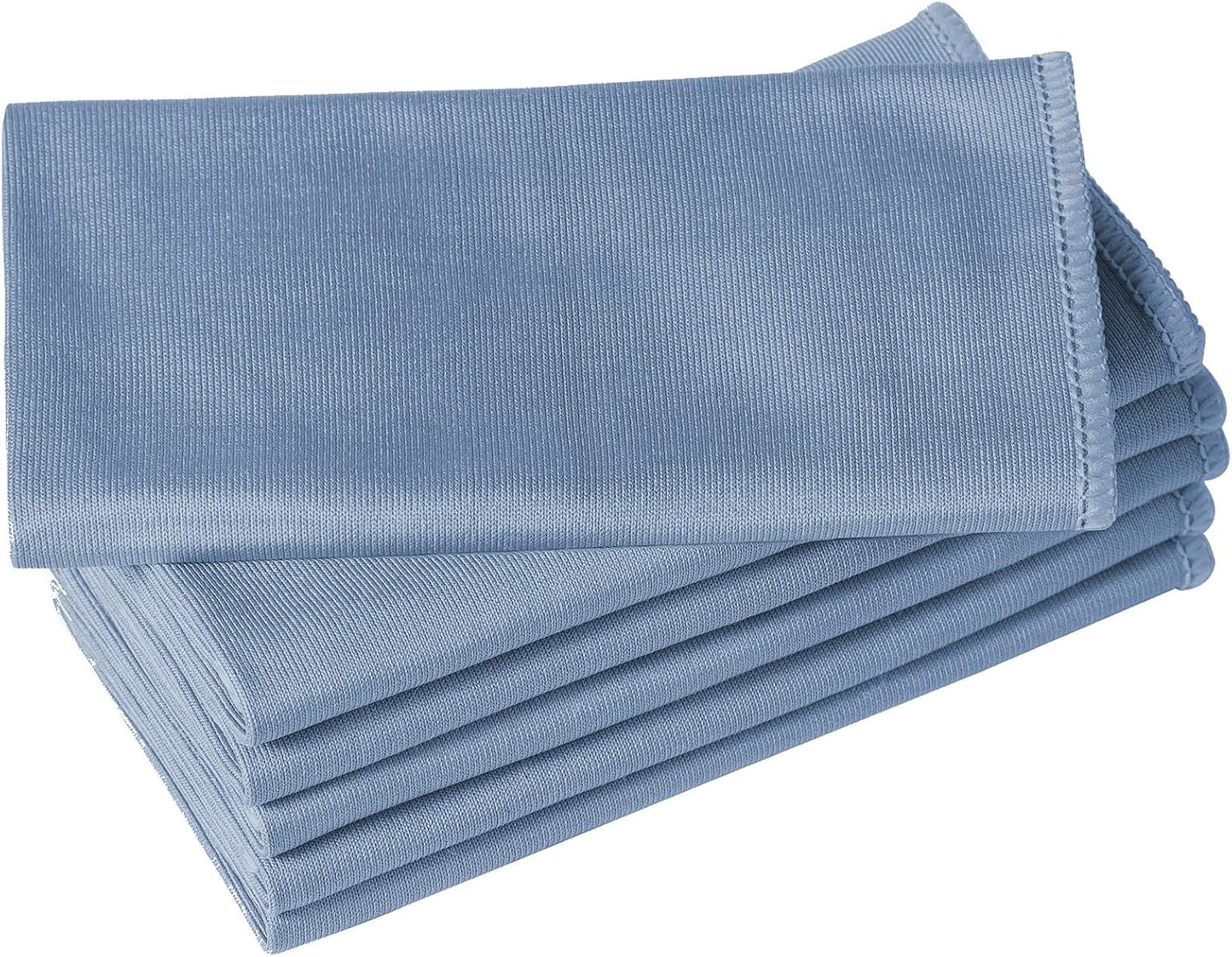 Puomue 6 Pack Microfiber Glass Cleaning Cloth, 16 Inch X 16 Inch, Lint Free Quickly Clean Window, Glasses, Windshields, Mirrors, and Stainless Steel, Blue